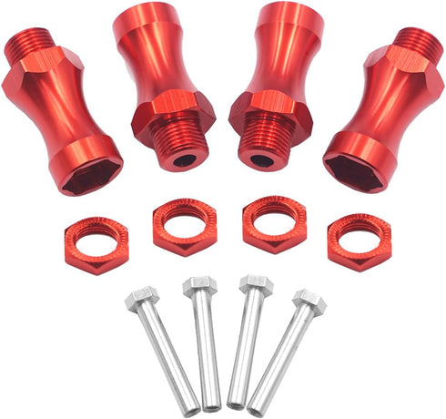 4Pcs ShareGoo Aluminum 12mm to 17mm Wheel Extension Hex Drive Hub Adapter Widener 30mm Offset Compatible with Tamiya Axial RC4WD Traxxas 1/10 Off-...