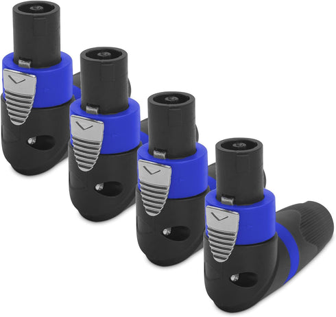 4 Pack Professional SpeakON Speaker Adapter Connectors - Audio Speaker Plug Twist Lock 4 Pole Compatible with Neutrik SpeakON NA4LJ, NA4LJX, NL4MP...