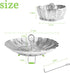 Steamer Basket Stainless Steel Vegetable Basket Metal Handle Folding Silicone Feet Steamer Insert for Cooking Veggies Fish Seafood Include Safety ...
