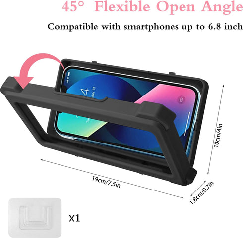 Large Shower Phone Holder Waterproof,Universal 360° Rotation Waterproof Shower Phone Holder with Touch Screen, Phone Shower Holder Waterproof, Bat...