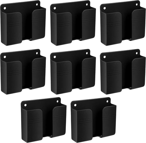 8 Pieces Wall Mount Phone Holder Adhesive Remote Control Storage Box Wall Mount Charging Phone Stand Holder Adhesive Non Slip Media Organizer Stor...