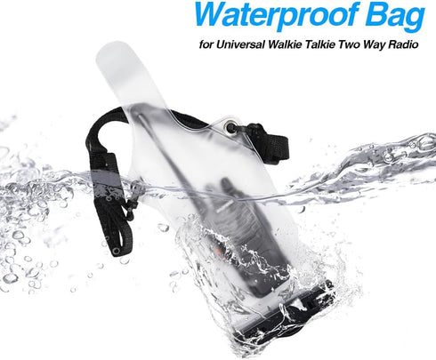 4Pcs Universal Two Way Radio Waterproof Case Bag Portable Walkie Talkie Rainproof Pouch with Adjustable Strap Compatible for Motorola Kenwood Midl...