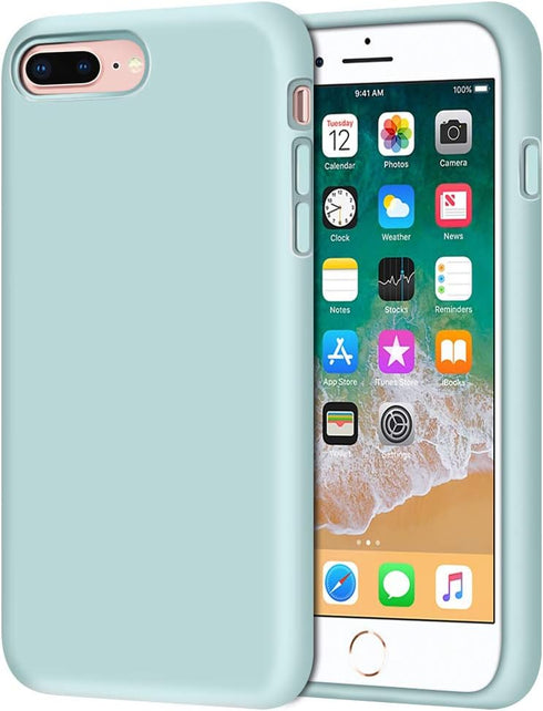 Anuck iPhone 8 Plus Case, iPhone 7 Plus Case, Soft Silicone Gel Rubber Bumper Case Microfiber Lining Hard Shell Shockproof Full-body Protective Ca...