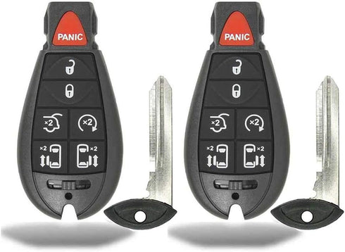 2 New Keyless Entry 7 Buttons Remote Start Car Key Fob Fobik M3N5WY783X, IYZ-C01C for Town Country Dodge Grand Caravan Volkswagen Routan...