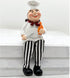 Set of 2 Home Kitchen Decor Chef Figurines Bread & Wine with Dangling Legs Shelf Sitters Figurine Statue for Kitchen Shelves, Cupboard, Countertop...