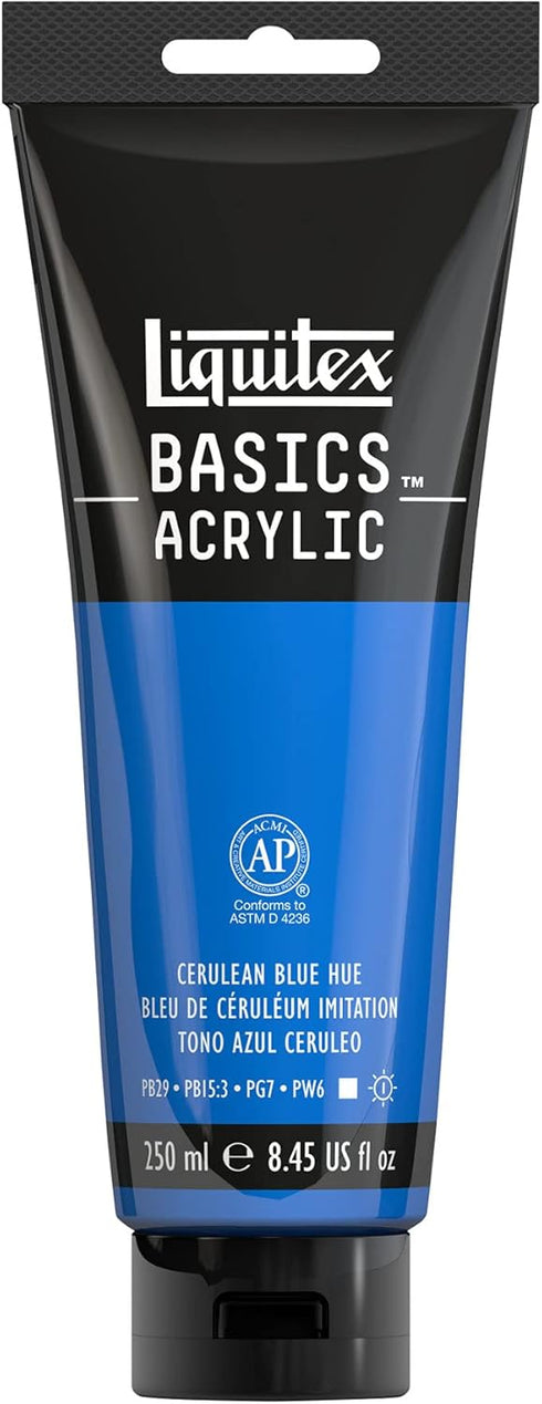 Liquitex BASICS Acrylic Paint, 250ml (8.5-oz) Tube, Cerulean Blue Hue...