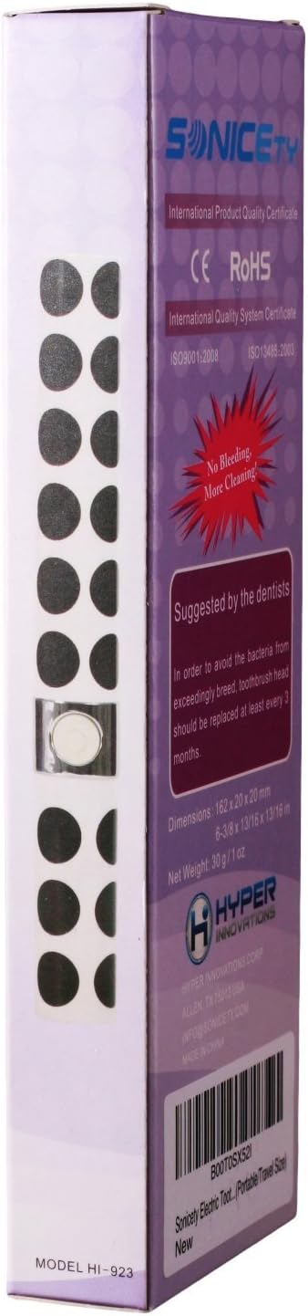 Electric Toothbrush HI-923 Black Polka Dot (Portable/Travel Size)...