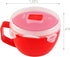 Home-X Microwave Soup Mugs with Lid- Set of 2, Microwave Soup Bowls with Handle and Vented Lid, BPA Free Dishwasher Safe, 32oz Capacity, Set of 2,...