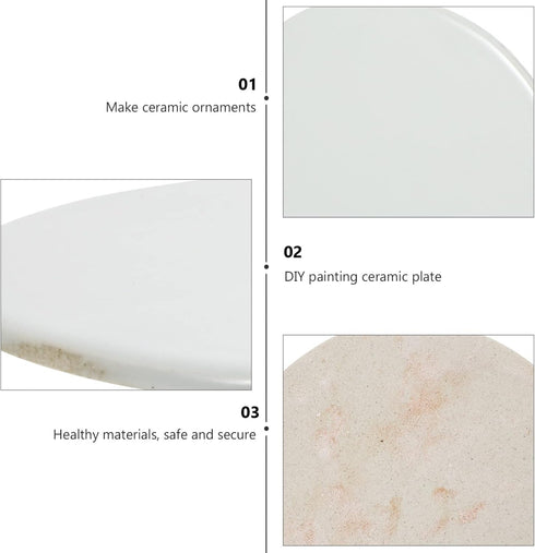 Sewroro Round Serving Platter Round White Ceramic Tiles DIY Painting Ceramic Plate Hand- painted Ceramic Tiles Porcelain Mixing Tray Artists Paint...