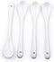 RSVP International Poached Egg Spoon, 4 Piece Set Multipurpose Use for Serving Jam, Honey or Soft Boiled Eggs, 5.5" Length, White Porcelain...