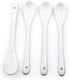 RSVP International Poached Egg Spoon, 4 Piece Set Multipurpose Use for Serving Jam, Honey or Soft Boiled Eggs, 5.5" Length, White Porcelain...