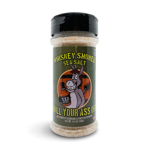 Whiskey Smoked Sea Salt by Grill Your As Off - BBQ Rub - Award Winning BBQ & Grill Seasoning for Beef, Steak, Burgers, Pork & Chicken - MSG & Glut...