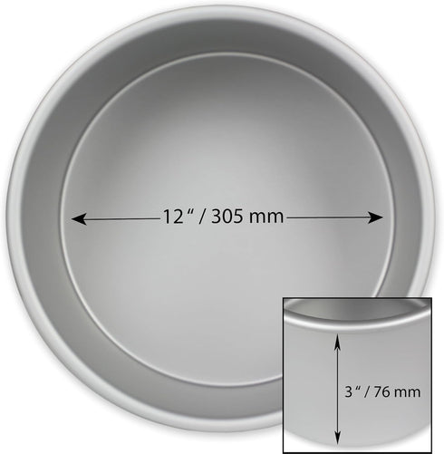 PME Professional Aluminum Round Baking Pan 12 x 3 in...