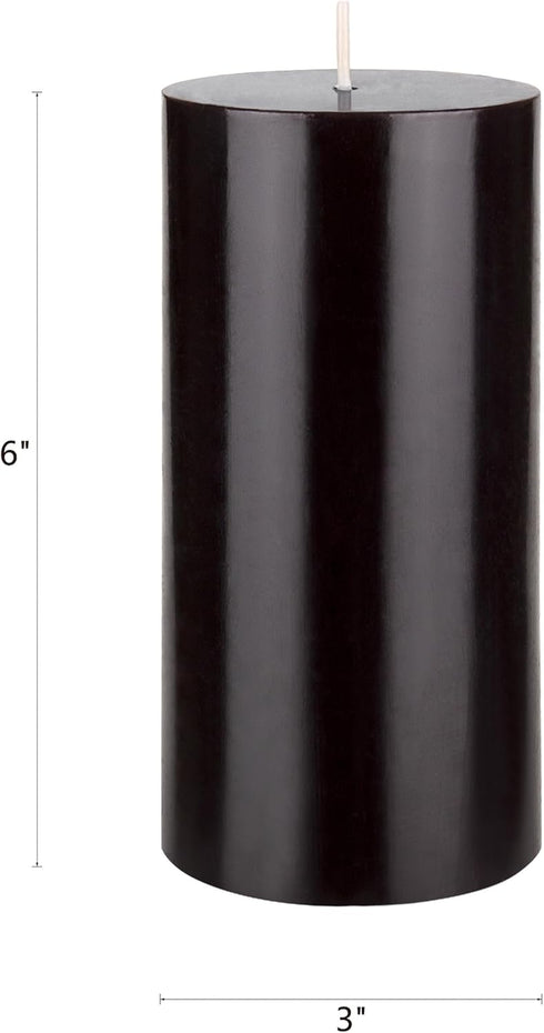 Mega Candles 1 pc Unscented Solid Black Pillar Candles, Hand Poured Premium Wax Candle 3 Inch x 6 Inch, Home Décor, Spas, Weddings, Celebrations, ...
