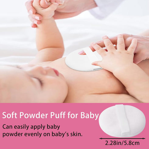 Body Powder Puff and Container, 3.15" Portable Empty Body Powder Container for Baby Women's Loose Dusting Powder, Powder Case Box with Lids for Ba...