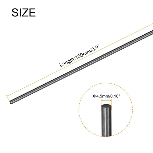 MECCANIXITY Carbon Fiber Rod, 4.5mm x 100mm for RC Plane DIY Tool Wing Tube Quadcopter Arm, Pack of 5...
