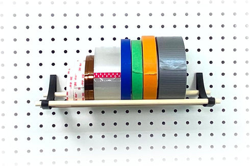 PEGGY Pegboard Tape and Ribbon Organizer, Accessory Hook and Dowel Storage for Wrapping, Crafts, Hobby, Wine Rack 12in kit (1pk)...