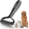 Pet Grooming Supplies - 2-in-1 Professional Undercoat Rake and Pet Brush | Shedding Control for Long-Haired Dogs and Cats, Deshedding Tool, Knot R...
