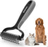 Pet Grooming Supplies - 2-in-1 Professional Undercoat Rake and Pet Brush | Shedding Control for Long-Haired Dogs and Cats, Deshedding Tool, Knot R...