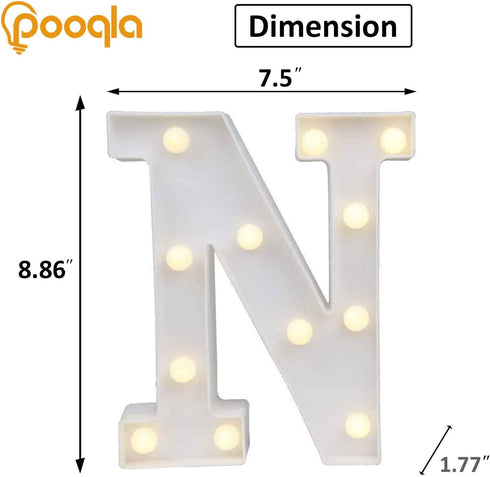 Pooqla LED Marquee Letter Lights Sign, Light Up Alphabet Letter for Home Party Wedding Decoration N...