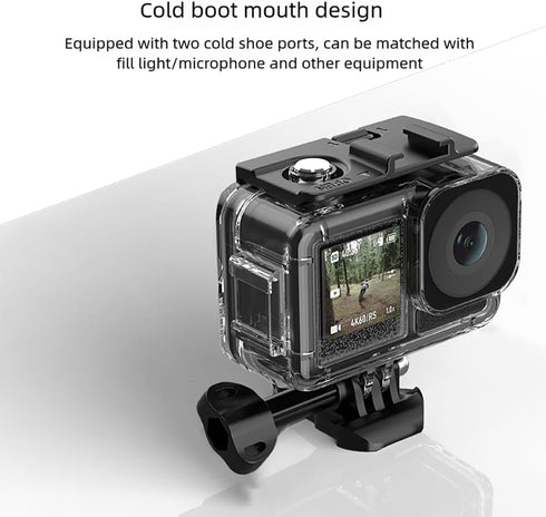 Waterproof Case for DJI Osmo Action 3 /Action 4 Camera Accessories, Underwater 45M/148FT Deep Diving Protective Shell Housing with Bracket Accesso...
