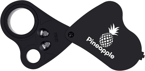 Pineapple 30X 60X Jewelers Loupe Magnifier with Light, Lighted Magnifying Glass Jewelry Loop, Pocket Magnifier for Coins, Jewelry, Plants, Currenc...