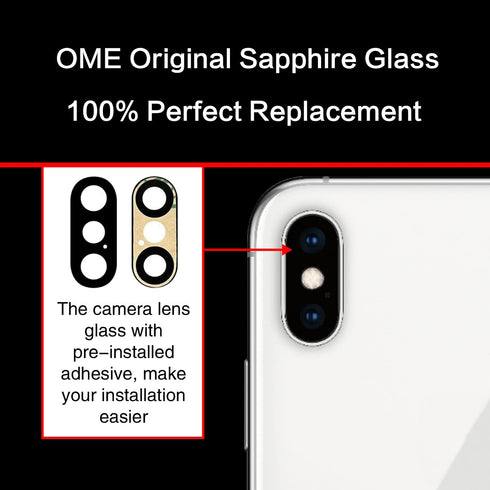ASDAWN Back Rear Camera Lens Glass Replacement for iPhone Xs Max 6.5 Inches and iPhone Xs 5.8 Inches Camera Glass Lens Replacement with Pre-Instal...