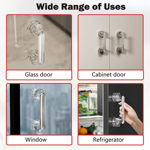 Diamond Suction Cup Door Handle, 2024 New Strong Hold Suction Cup Handle, No-Punching Waterproof Door And Window Handles, Removable Shower Door Ha...