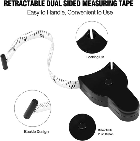 Automatic Telescopic Tape Measure, Body Measure Tape 60 inch (150cm), Self-Tightening Retractable Measuring Tape for Body Accurate Way to Track We...