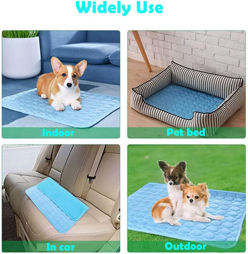 Dog Cooling Mat Breathable Washable Summer Pet Cooling Pad Extra Large Dog Cat Self Cooling Pad for Kennerl, Crates and Beds No Water or Electrici...
