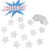 6 Pcs Glitter Silver Star Paper Garland Christmas Birthday Party Decorations Sparkling Bunting Banner Hanging Decorations for Bridal Shower Baby S...