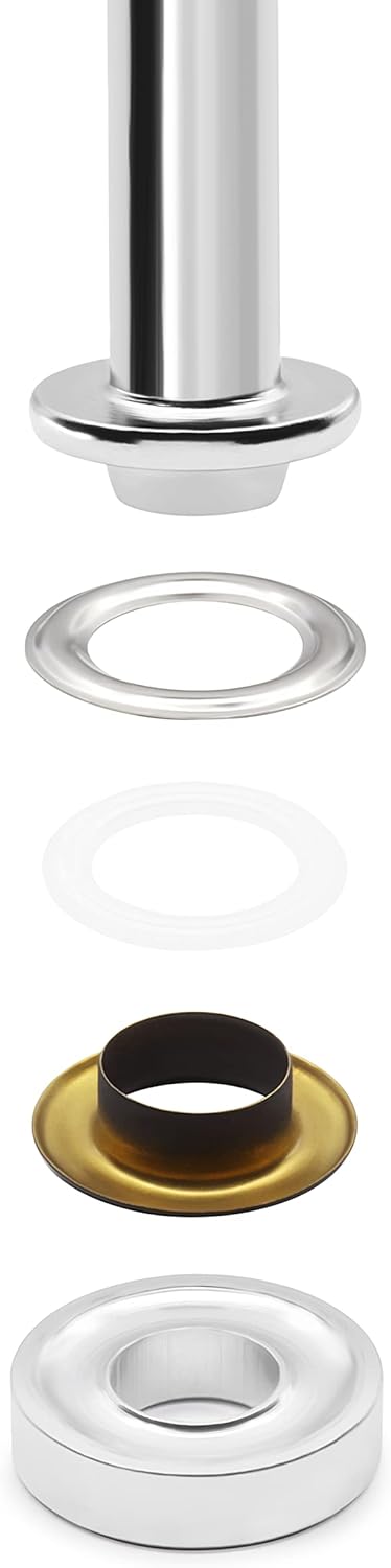 Dritz 740-1-T Fashion Grommet Kit with Tools, Black, 1/2-Inch 8-Sets...