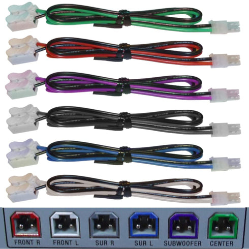 6 Home Theater Speaker Cables for Sony Samsung Etc / 4.2mm Connectors/Includes Tool-Free Wire Crimp Splices...