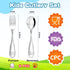 Toddler-Utensils-Kids-Silverware-Set, 8 PCS 18/10 Stainless Steel Toddler Forks and Spoons, Round Edges Children Cutlery Set with Dog & Cat Patter...