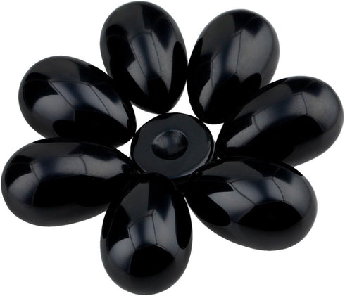 mookaitedecor Black Obsidian Crystal Egg Polished Gemstone Figurines with Stone Stand...