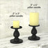 Matte Black Iron Candle Holder for Pillar Candles - Modern Table Centerpiece and Farmhouse Decor - 4.5"...