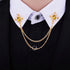 Elegant Cross With Hanging Chain Brooch Gold Silver Plated Oval Crystal Rhinestone Corsage Tassel Chain Suit Jacket Brooch Pin for Men Husband Gif...