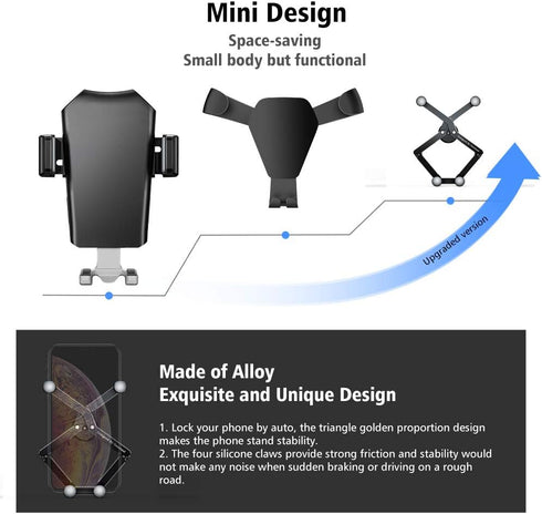OATSBASF Car Phone Holder Mount 2023 Upgrade Gravity Car Phone Mount, Hands Free Phone Holder, Gravity Air Vent Car Mount, Suitable for Mobile Pho...
