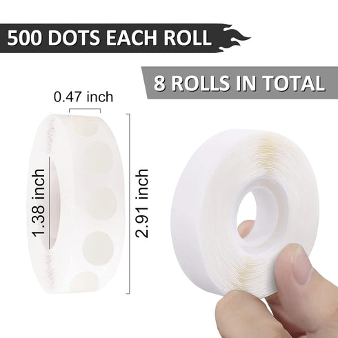 4000Pcs Glue Dots for Balloon, Point Dots, Removable Adhesive Point Tape, Double Sided Dots Stickers for Craft & Wedding Decoration...