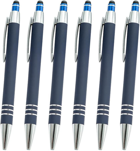 6 Pcs Stylus Tip Ballpoint Pens Retractable Ball Point Pens Touchscreen Writing Pens Metal Touch Screen Pens Fine Point Click Pens Black Ink Pens ...
