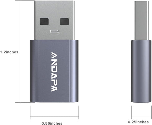 ANDAPA USB C Female to USB Male Adapter(2 Pack), C to USB Adapter for iPhone 12 13 14 15 Mini Pro Max,Airpods iPad pro,Samsung Galaxy Note 10 20 2...