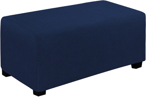 Easy-Going Stretch Ottoman Cover Folding Storage Stool Furniture Protector Soft Rectangle slipcover with Elastic Bottom(Ottoman Large,Navy)...