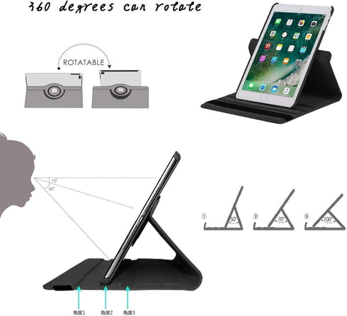 Rotating Case for iPad 9th Generation (2021) / 8th Generation (2020) / 7th Gen (2019) 10.2 Inch --360 Degree Rotating Stand Protective Cover, Auto...