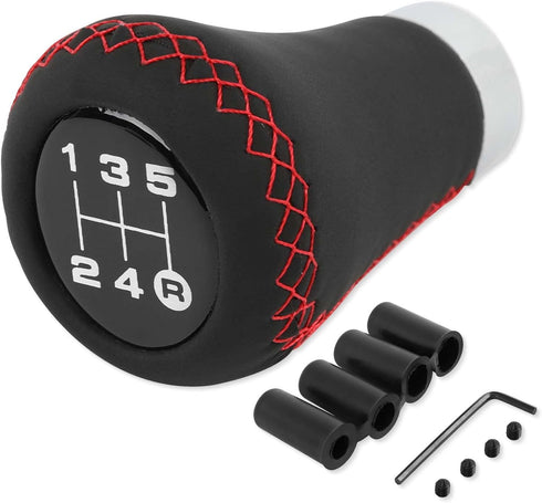 DREAMIZER Shift Knob 5 Speed Manual Stick Shift Knobs Universal Handle Leather Gear Shifting Knob for Replacement Broken Shifter Knobs Fit for Mos...