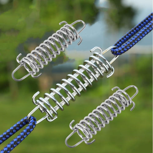 Dog Leash Metal Shock Absorbing Spring Buckle Sun Shade Spring Heavy Duty Steel Tent Rope Fixed Buckle Tensioner for Outdoor Camping Dog Training,...