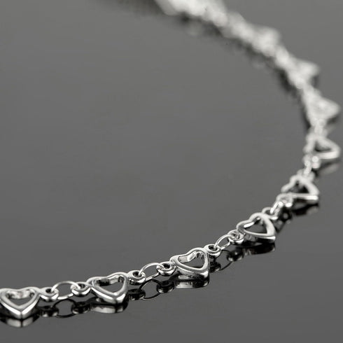 UMAOKANG 16.4 Feet Stainless Steel Jewelry Chain for Jewelry Making, Silver Heart Necklace Bracelet Chain Bulk Jewelry Supplies Findings...