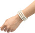 Coolrunner Ladies 3 Rows Faux Pearls Accent Off White Stretch Wrist Bracelet Jewelry...
