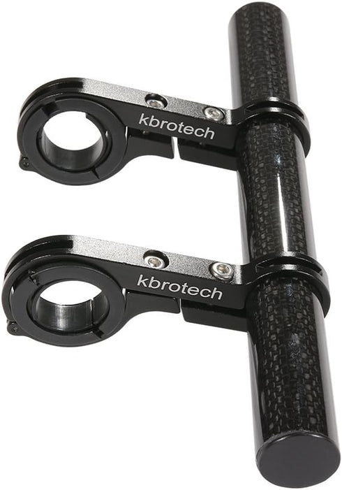 Bike Handlebar Extender Double Handlebar Extension Carbon Fiber Mount Holder with Aluminum Alloy Braket Space Saver (DBlack)...