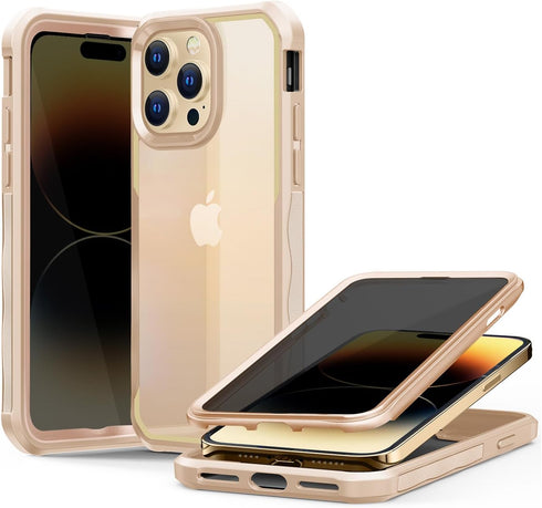 Privacy Case Compatible with iPhone 14 Pro Max, Anti Peep Case with 9H Glass Privacy Screen Protector, 100% Screen Sensitivity & Full Body Protect...