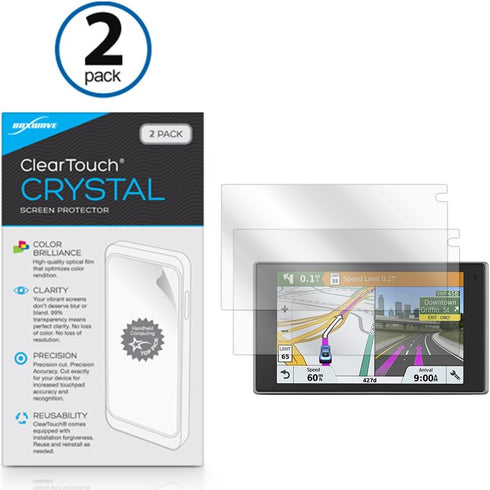 BoxWave Screen Protector Compatible with Garmin Drive 51 LMT-S - ClearTouch Crystal (2-Pack), HD Film Skin - Shields from Scratches...